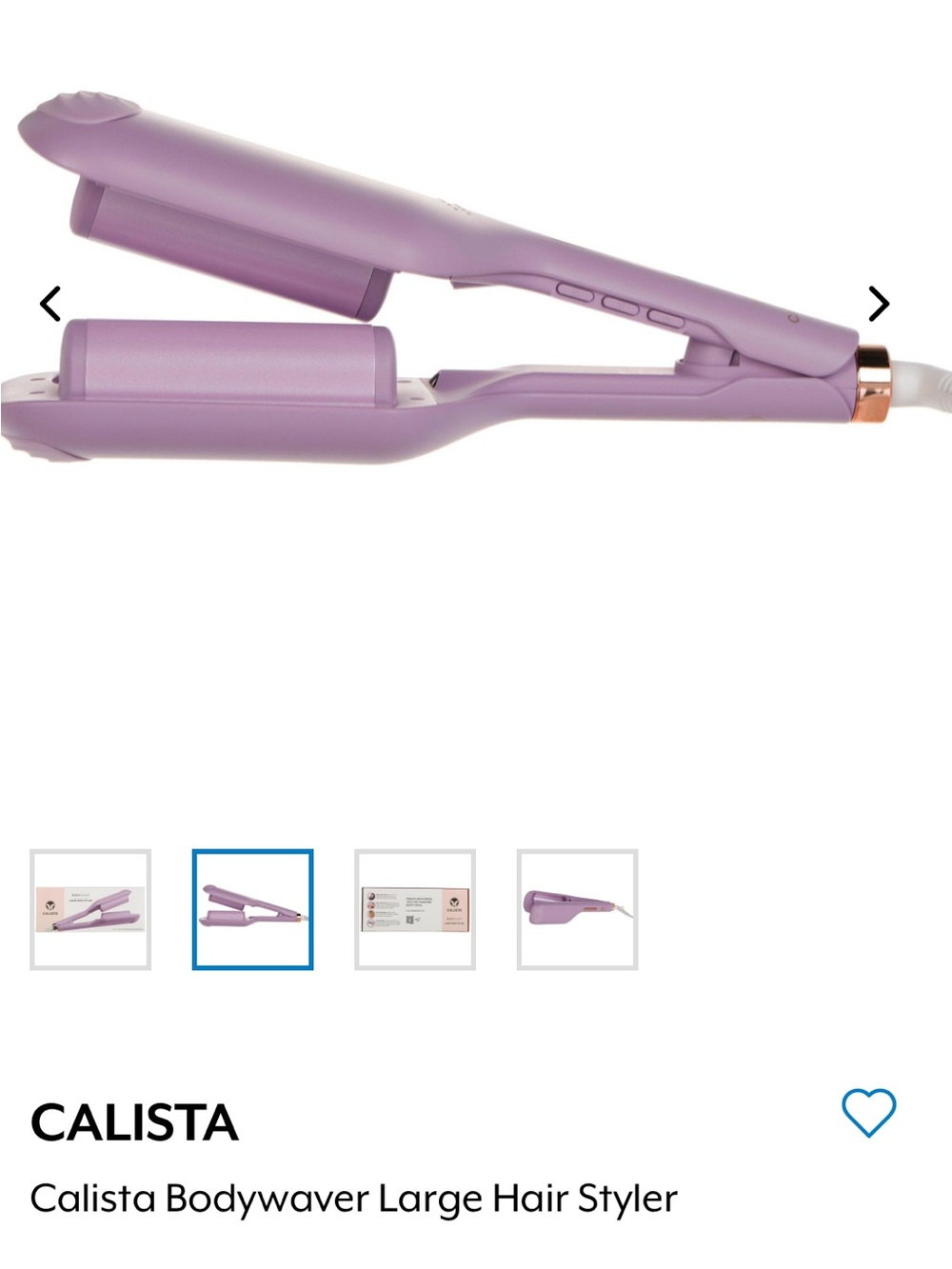 Calista Large Body Wave Hair Styler - Vintage Violet Lavender Color  NWB